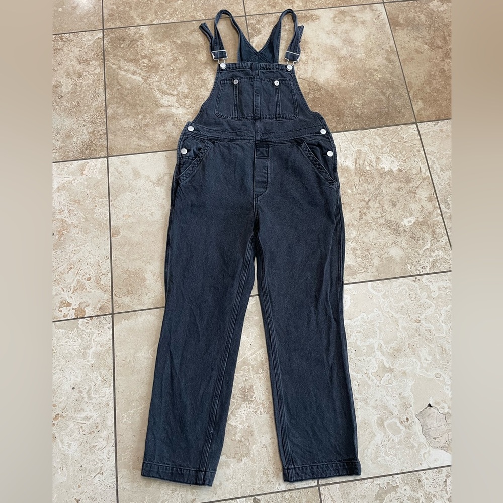 Free People Ziggy Denim Overalls - Mineral Black color